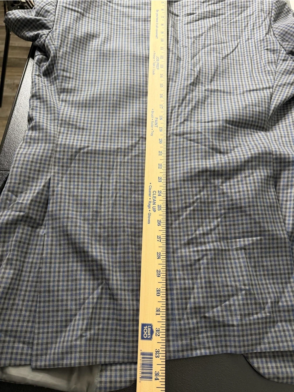 Peter Millar Wool Blazer 44T Long Gray Blue Plaid Suit Jacket Canada Sport Coat